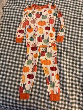 Little Sleepies Kids  Pumpkin & Cat Pajama Set